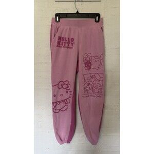Sanrio Hello Kitty Good Vibes Only Pink Sweatpants S